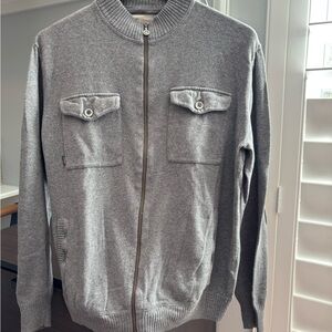 Linksoul Golf Full Zip Sweater Jacket Mens Medium Grey